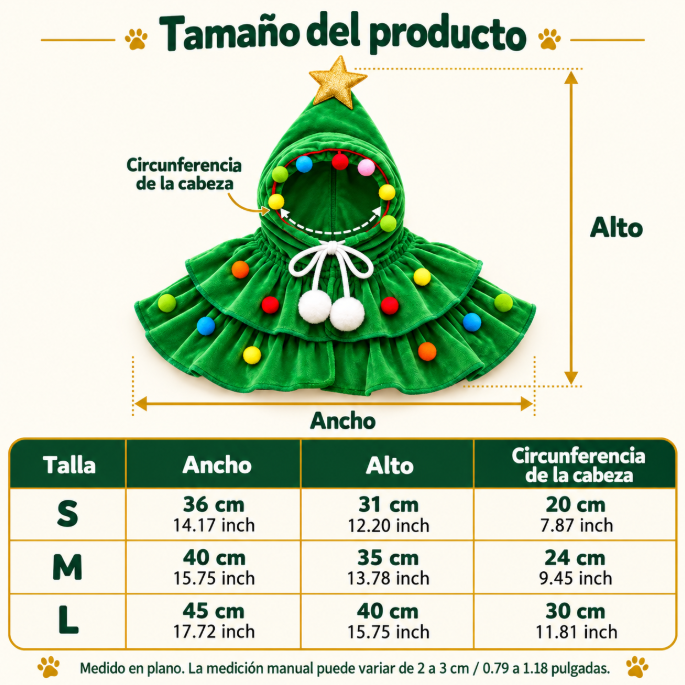 Disfraz de Árbol de Navidad para Perros