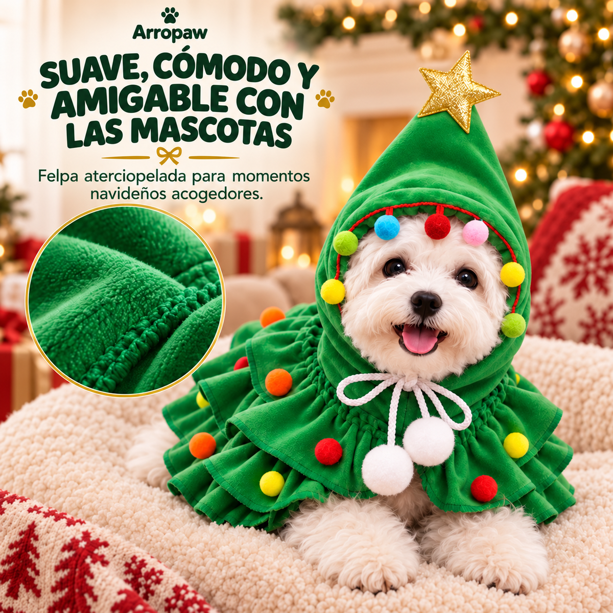Disfraz de Árbol de Navidad para Perros